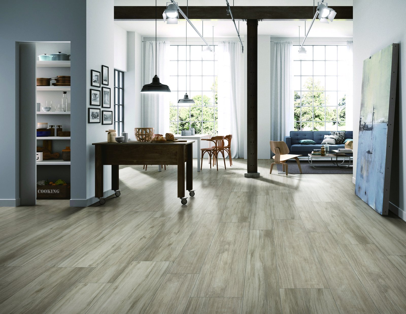 R11 anti-slip porcelain ZH12010R11 wood-look 600x1200mm